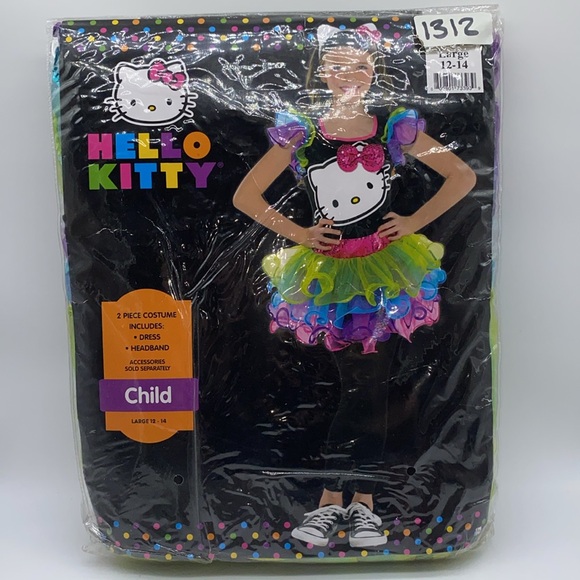 Hello Kitty Girls 2 Piece Halloween Cosplay Costume Size Large 12-14 - Picture 9 of 9